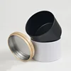 120pcs 4oz 8oz Round Tin Cans for Candles Black/White Crafts Candle Packaging Tin Cans With Wood Grain Lids In Bulk Metal Candle 4