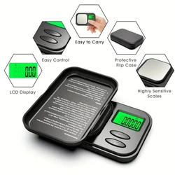 Enhanced Digital Pocket Scale - High - Precision Mini Scale for Food, Jewelry, and More with Backlit LCD Display (0.01g 500g)