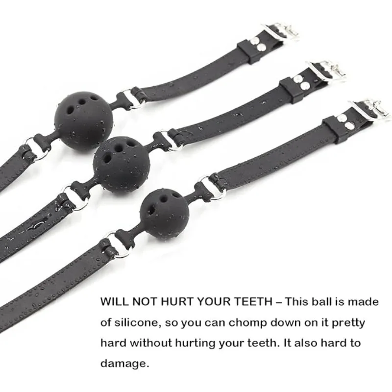 Bâillon buccal en silicone non toxique, jouet sexuel pour adultes, idéal pour les couples, les préliminaires BDSM, accessoires de flirt inclus._voghion.com