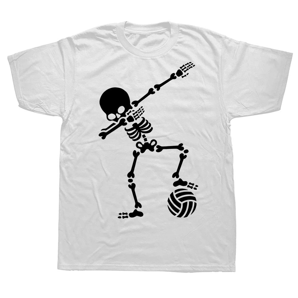 Men's Volleyball Skeleton Halloween T-shirt Round Neck Casual_voghion.com