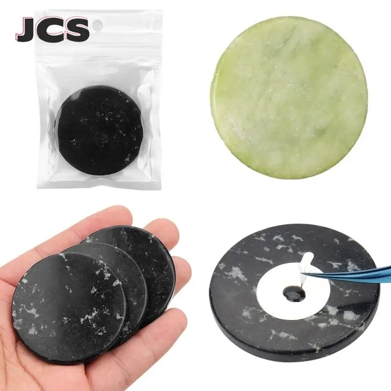 

Jade Stone Eyelash Extension Glue Pallet Holder Pad Eyelash Grafting Gasket Round Pallet For Eyelash Extensions Tools