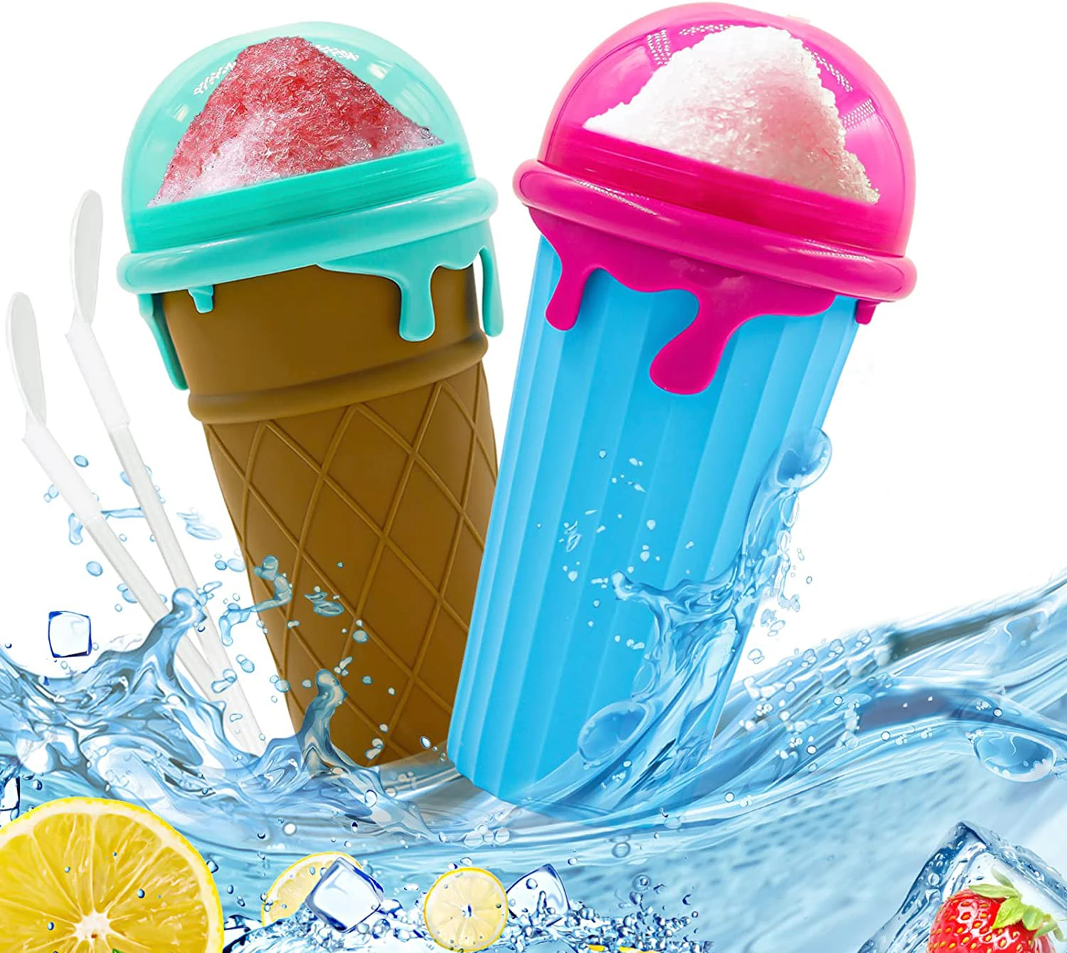 

Summer Squeeze Homemade Juice Water Bottle Quick-Frozen Smoothie Sand Cup Pinch Fast Cooling Magic Ice Cream Slushy Maker Beker