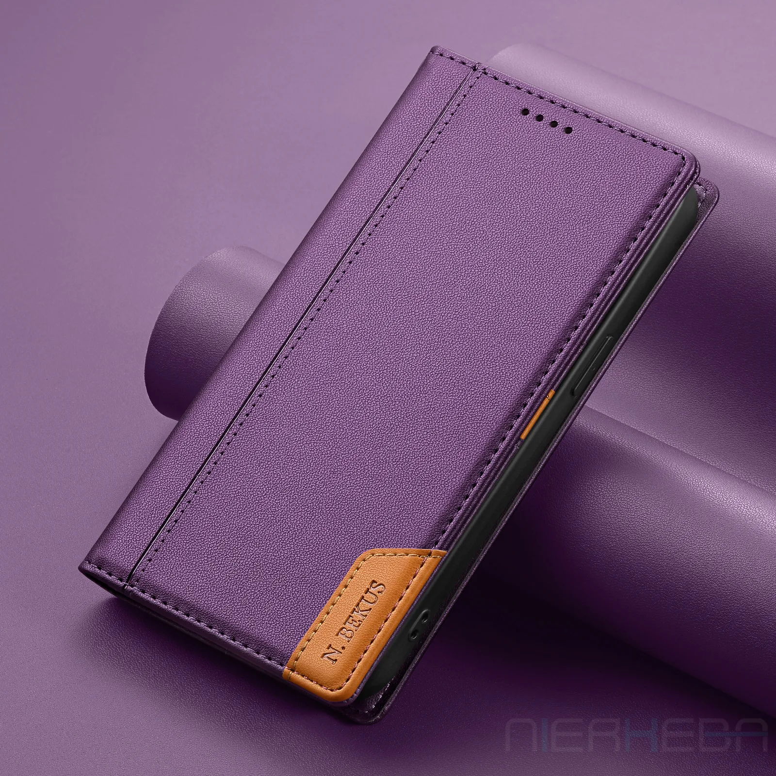 Elegant Magnetic Leather Flip Wallet Case with Card Holder