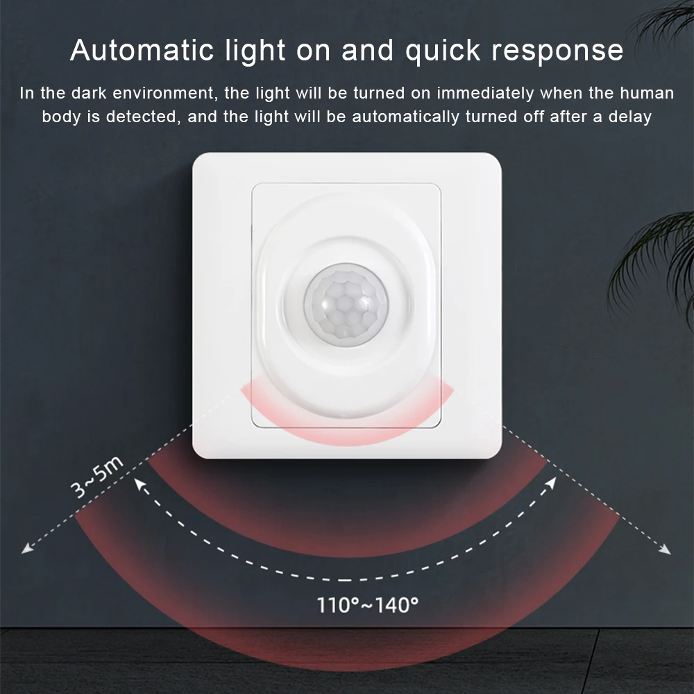LED 220V 110V Interface PIR Motion Sensor Switch Human Body Sensor Lamp