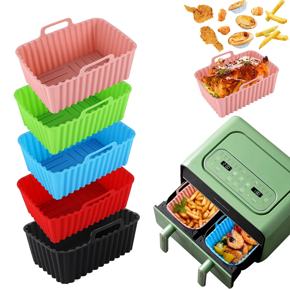 1PC Silicone Baking Tray Rectangular Air Fryer Silicone Pan Pad Kitchen Baking Oil Proof and non Stick Appliance 1PC Silicone Baking Tray Rectangular Air Fryer Silicone Pan Pad Kitchen Baking Oil Proof and non Stick Appliance