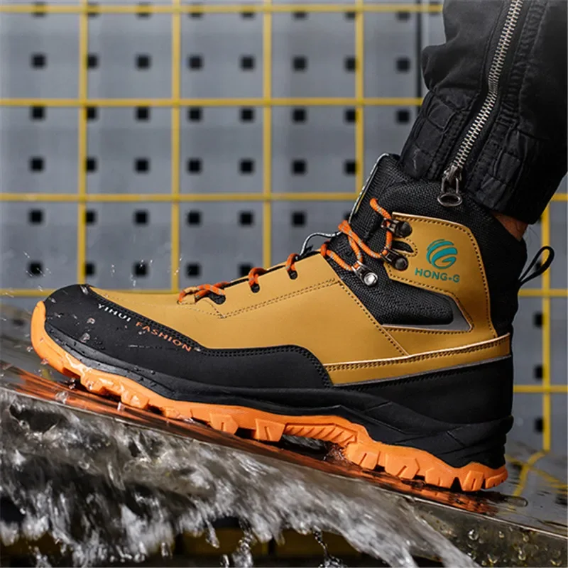 Winter Shoes Safety Boots Men Fashion Work Boots Steel Toe Shoes Puncture-Proof Security Protective Boots Indestructible Shoes