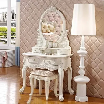 Luxury Mirror Dresser with Stool 1