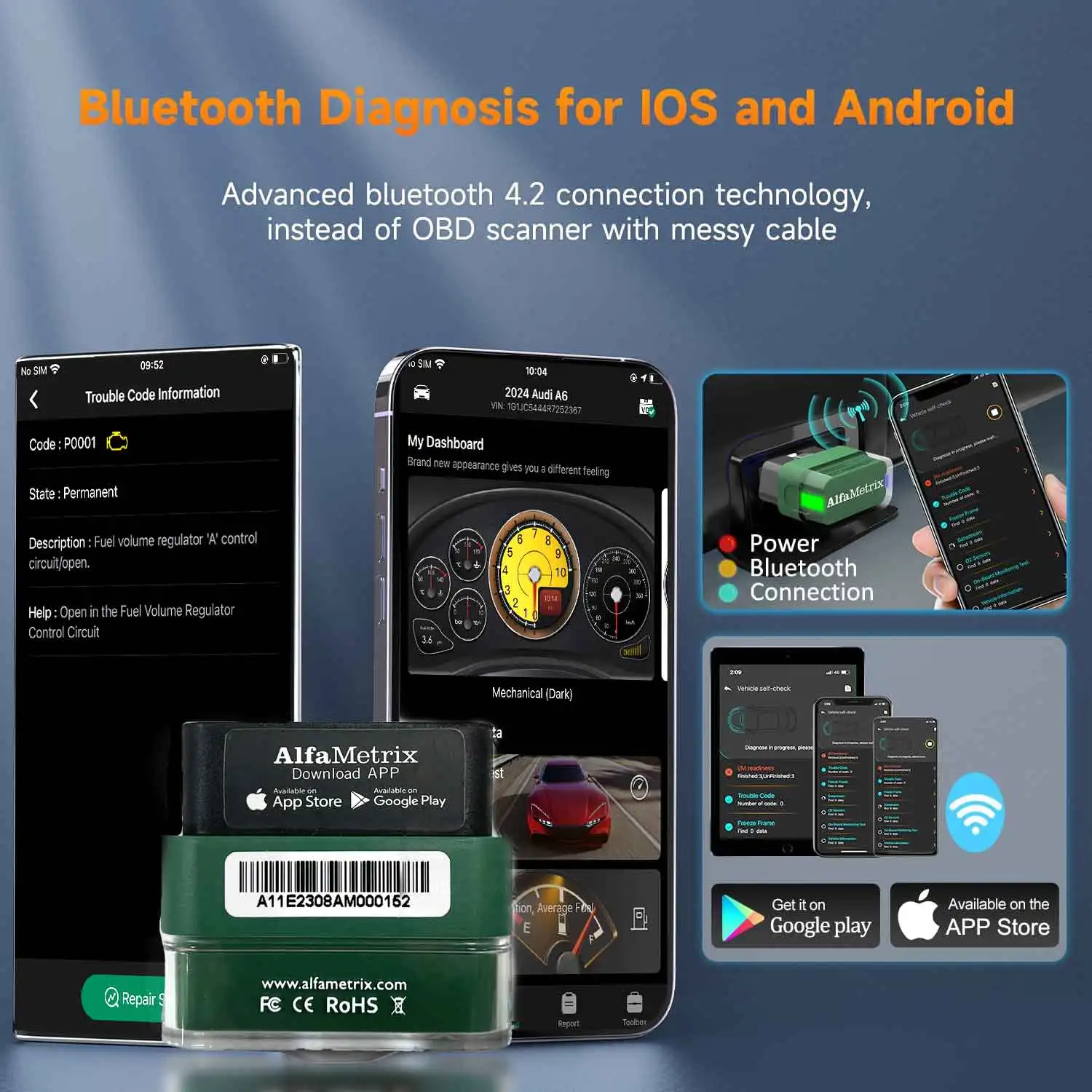 Alfametrix OBD2 Scanner Automotriz Profesional Universal OBD2 Bluetooth Mini Full System code reader Car Diagnostic Tool APP 4