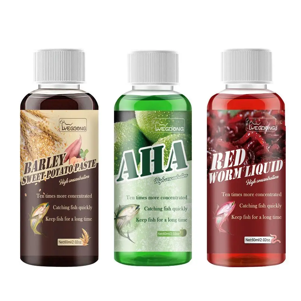 60Ml Strong Fish Attractant Concentrato Aha Red Worm Liquid Fish Bait Additivo Fishbait Ad Alta Concentrazione Per Trota Cod Carp