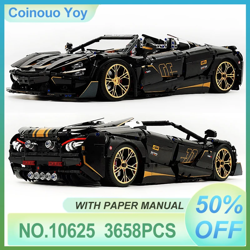 IN STOCK 1:8 MOC Sport Racing CAR Model 720S With Motor 10625 Building Block Bricks Puzzle DIY Toys For Children Christmas Gifts 1