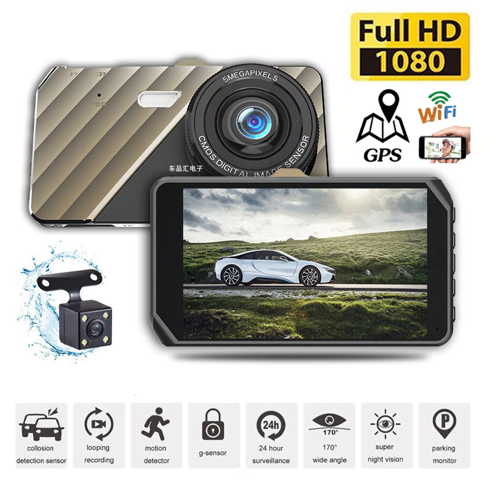 

Car DVR WiFi 4.0 Full HD 1080P Dash Cam Rear View Vehicle Video Recorder Auto Dashcam Parking Monitor Night Vision Black Box GPS