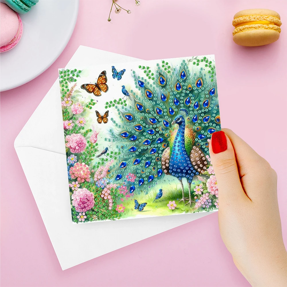 6Pcs Cat And Dog DIY Diamond Painting Card Diamond Drawing Card Painting Greeting Adults Holiday Friends Family
