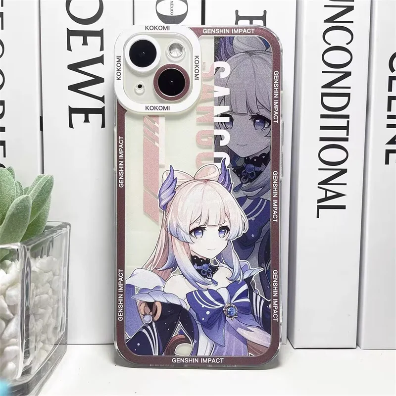 Genshin Impact Soft TPU Phone Case Featuring Xiao, Columbina, HuTao, and Furina