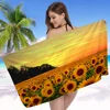 3D Printing Sunflower Microfiber Blanket Quick Drying Beach Towels Oversized Printing Super Absorbent Pool Towel Blanket 5