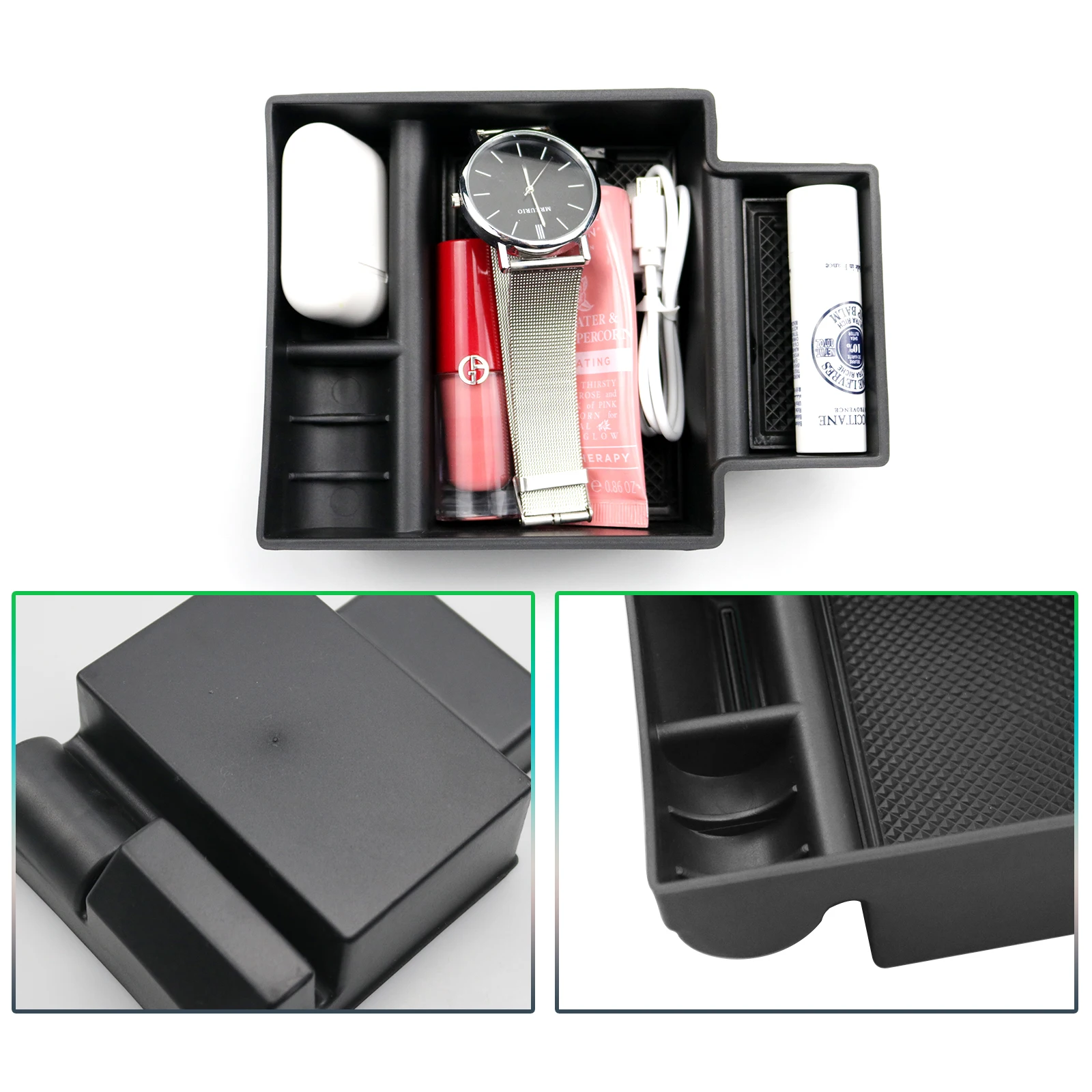 RUIYA 자동차 팔걸이 박스 보관함, Leon MK3 Leon Cupra 5F 2013-2019 중앙 제어 컨테이너, 자동차 인테리어, Leon MK3 액세서리