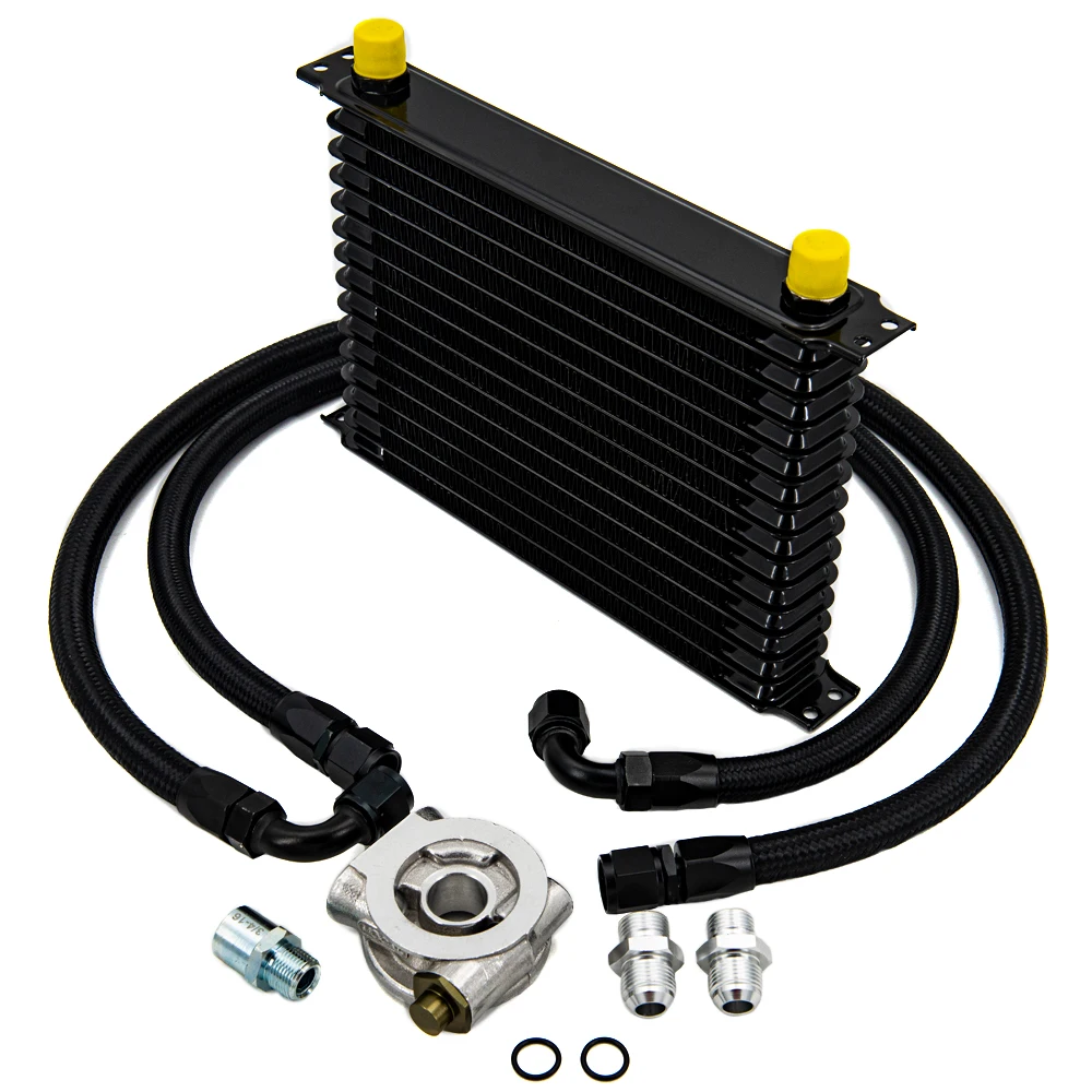 Kit Radiatore Olio 15 File Adattatore Filtro Olio Kit Radiatore Olio Trasmissione An10 Con Tubo Intrecciato In Nylon Acciaio Inossidabile
