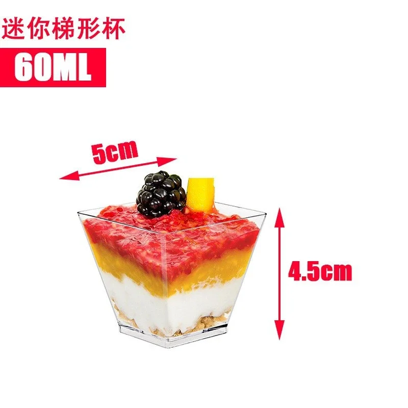 Mini Ladder Shaped Dessert Cups - Disposable Plastic Pudding Cups for Parties and Sweet Shops