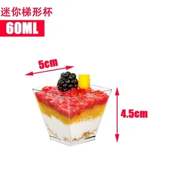 Mini Ladder Shaped Dessert Cups - Disposable Plastic Pudding Cups for Parties and Sweet Shops (60ml)