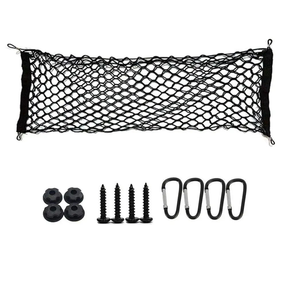 Organizer in rete elastica posteriore regolabile per bagagliaio per auto da 110 cm con ganci Accessori auto universali per furgone per camion SUV per auto  34