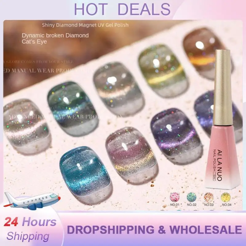 15/8Ml Crystal Cat Eye Gel Per Unghie Gel Magnetico Smalto Per Unghie Diamond Glitter Cat Eye Gel Soak Off Uv Led Smalto Per Unghie Gel Uv Nail