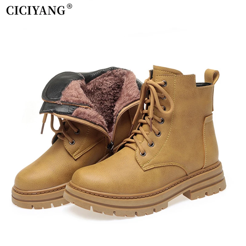 

CICIYANG Ankle Boots For Women Genuine Leather Winter Boots 2024 Autumn Ladies Platform Booties Luxury short Boot Plus Size 43