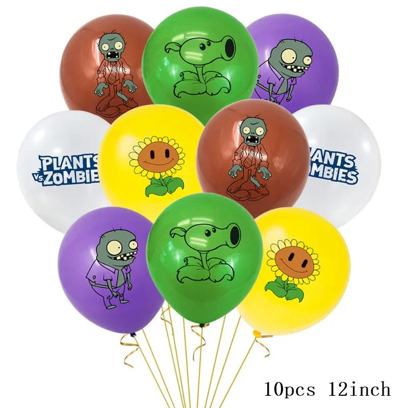 thumbnail image 1 of Juego de globos de látex con temática de mineros y zombis, decoración para tartas de PVZ, suministros para fiestas, pancartas de feliz cumpleaños, juguetes para niños, 1 of 5