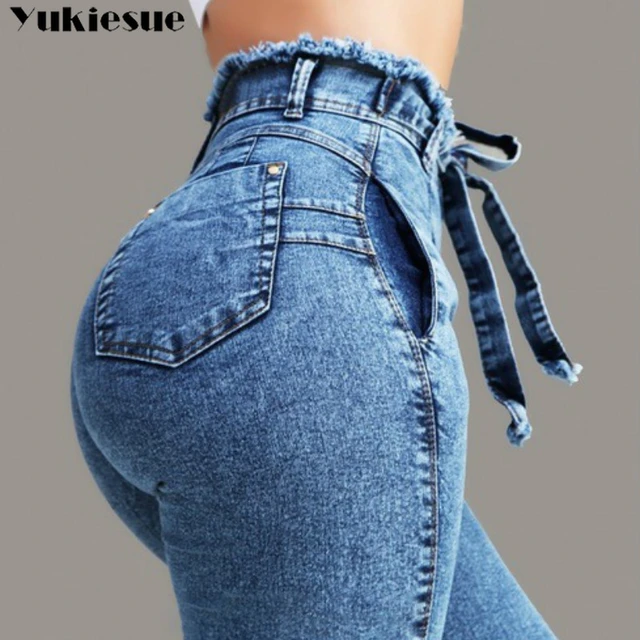 Light Blue Sexy Skinny Women Jeans Stretch Butt Lift Ripped Hole Denim  Pants Lady Clothes Girls Tight Trousers Y2K Streetwear - AliExpress