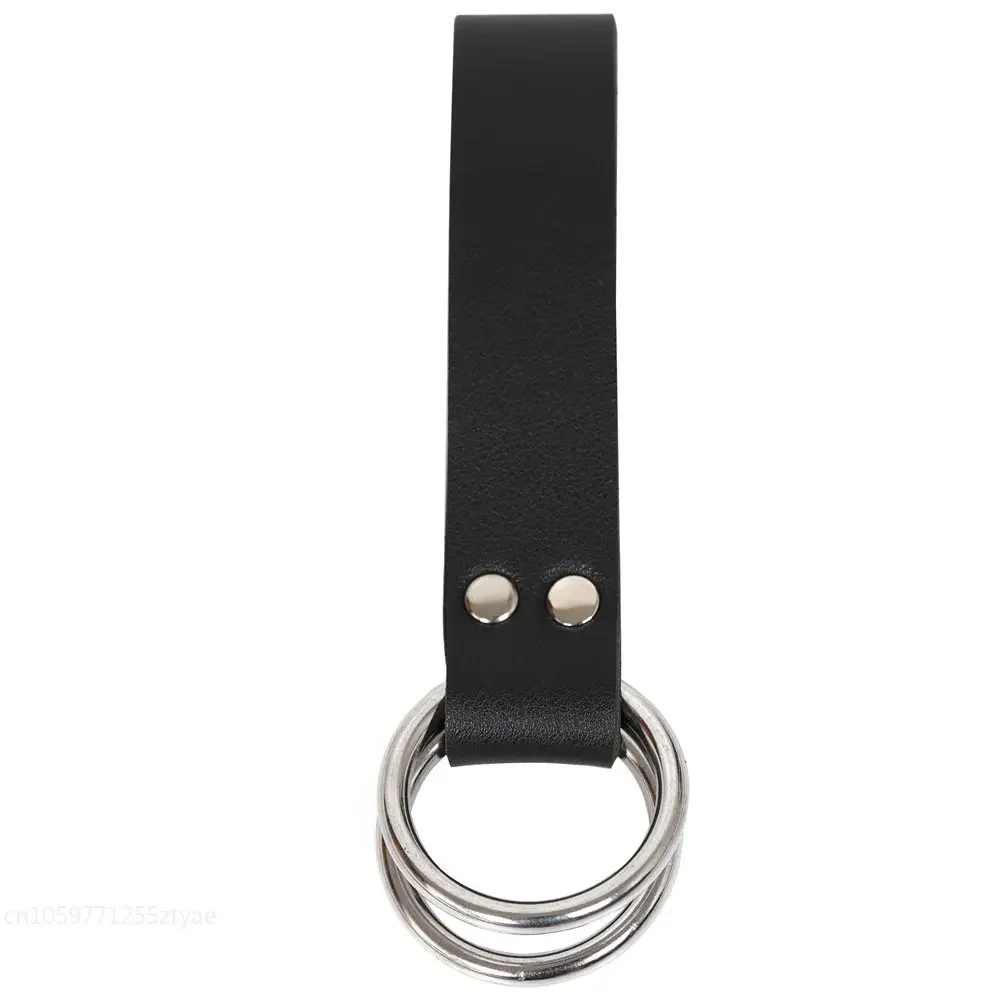 Medieval Belt Skirt Hikes Double Ring Leather Loop Renaissance Adult Accessory Vikings Mug Hook Strap Women