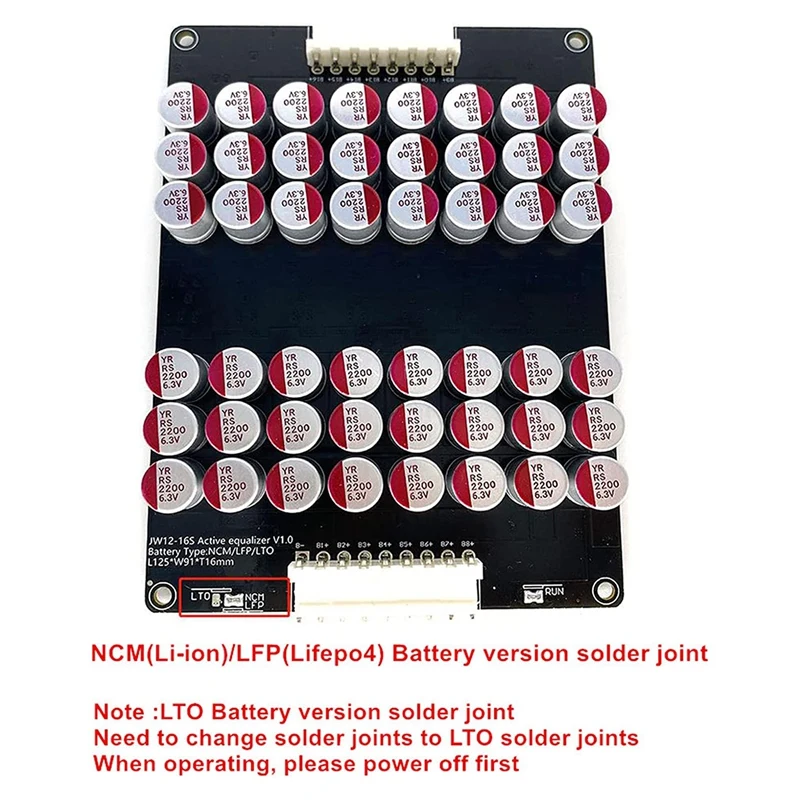 12S 13S 14S 15S 16S Active Equalizer Balancer Lifepo4 Lipo LTO Battery Energy Equalization Capacitor BMS Board
