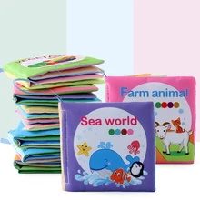 

Baby Cloth Book Rattle Soft Animal Book Toy Newborn Stroller Hanging Washable Toy Early Learning Educational Toys for Baby