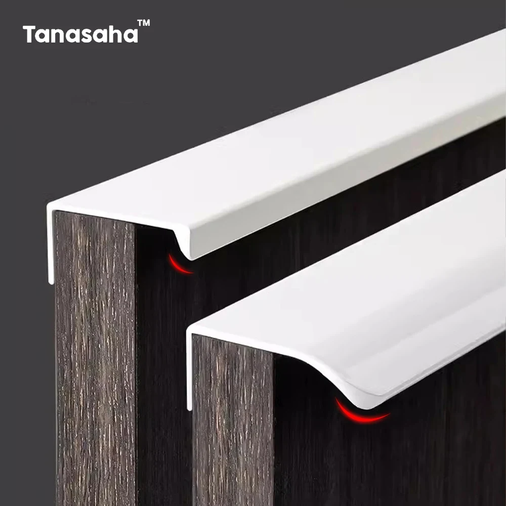 สีขาวซ่อนตู้ดึงลิ้นชักยาวดึงซ่อนจับอลูมิเนียมตู้ครัวเฟอร์นิเจอร์ฮาร์ดแวร์ตู้ KNOB 1