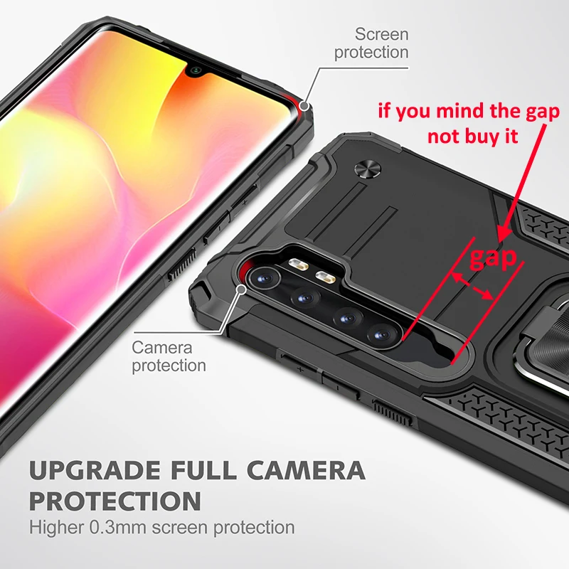 SDTEK Funda Para Xiaomi Mi Note 10 Lite Robusta Híbrida Resistente