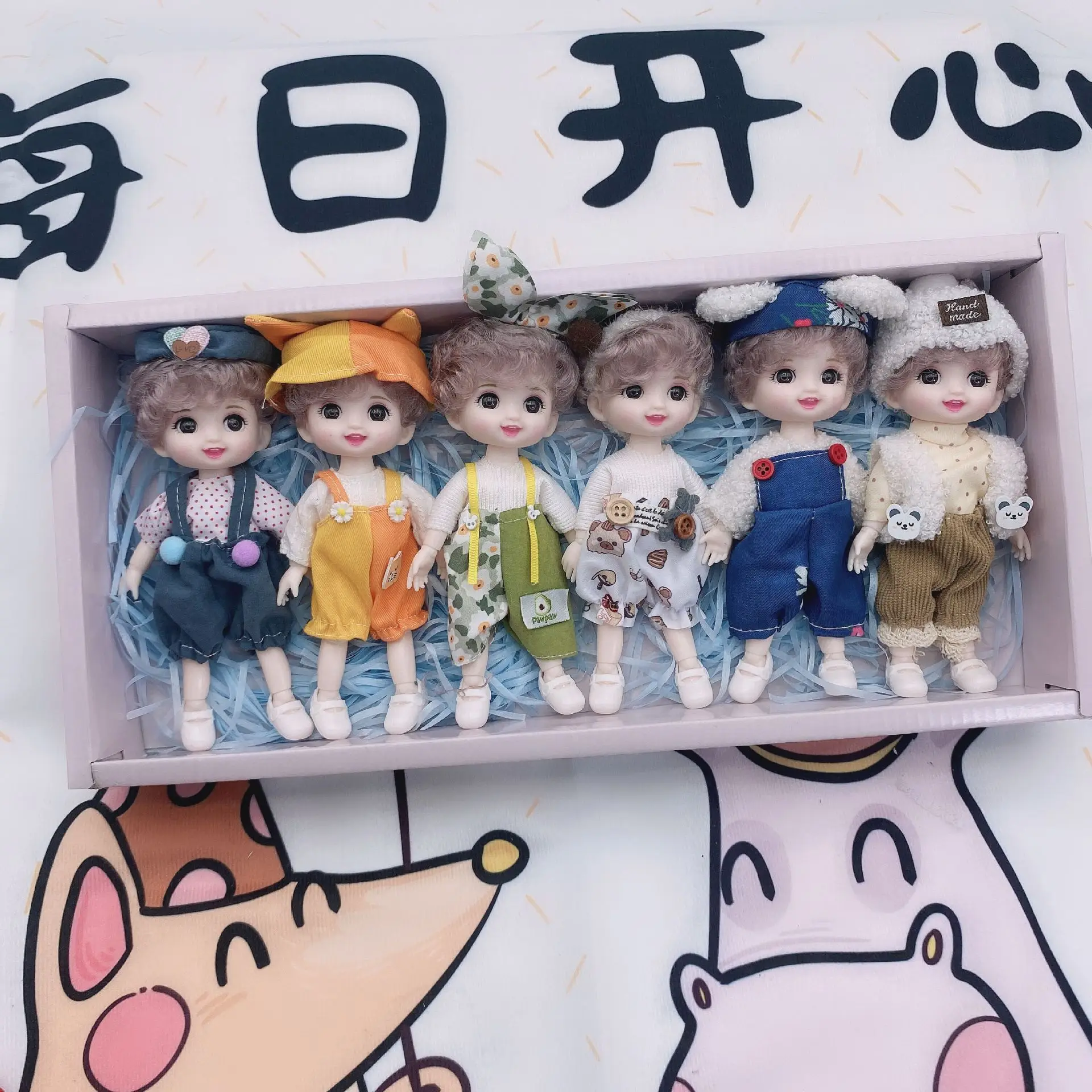 

6 Pcs/set BJD 16cm Doll Lovely Dress Princess Set Gift Box 13 Movable Joints 3D Eyes Fashionable Lovely Girl Birthday Gift Toy