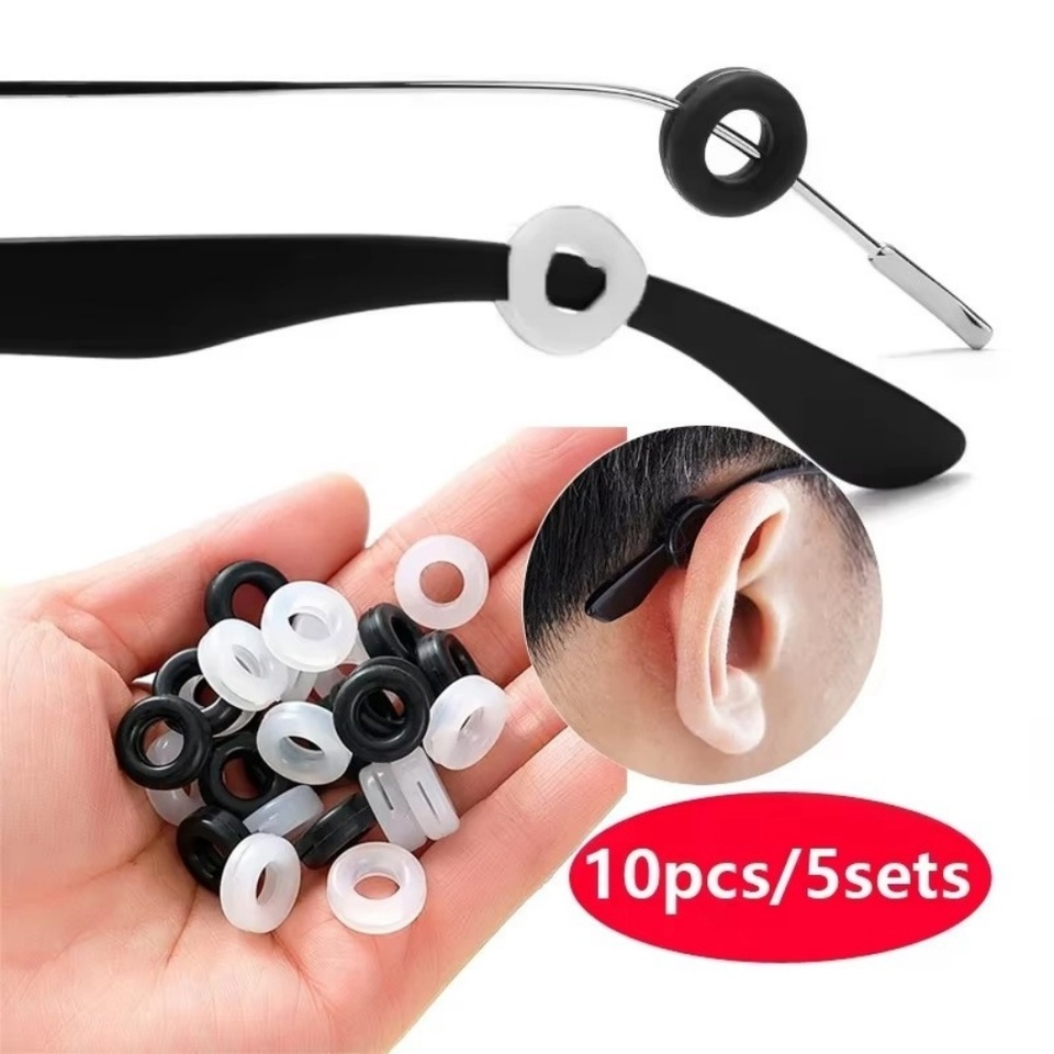 10pcs Anti-slip Silicone Ear Grip Glasses Eyeglasses Leg Ear Hook Stopper Bracket Fastener Accessories Temple Tip Eyewear Holder