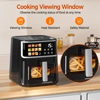 Friteuse à air intelligente Patbrela 8L 1700W avec écran tactile LED 11 fonctions prédéfines Max 200 °   Friteuse à air sans huile à panier antiadhésif amovible C 5