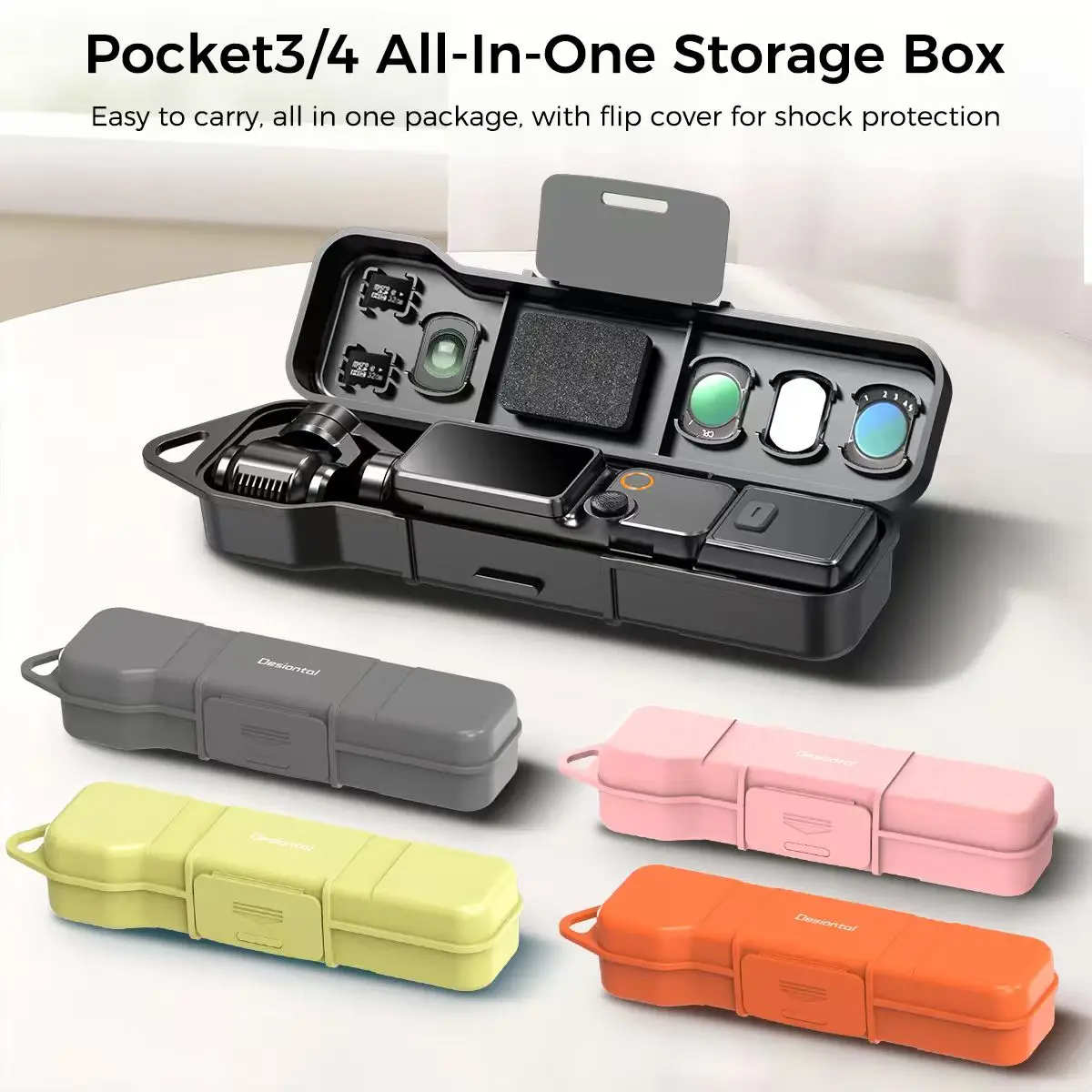 Compact Protective Case with Filter and Memory Card Slots & Screen Cushioning