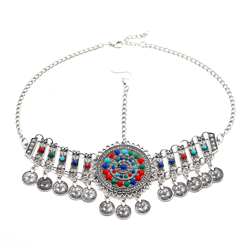 HENGYID Bohemian Necklace & Earring Set – Chunky Enamel Multicolor Pendant Jewelry For Women