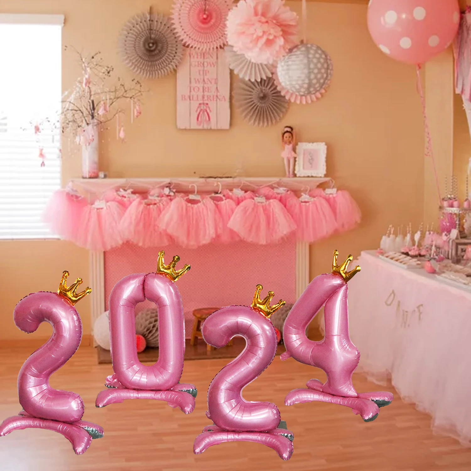 

32-дюймовый пастельный детский воздушный шар из розовой фольги с короной 0-9 день Рождения Вечеринка Baby Shower свадебное украшение для 2024