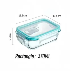 Glass Meal Prep Containers with Locking Lids - Airtight, Microwave & Dishwasher Safe Bento Box (370ml)