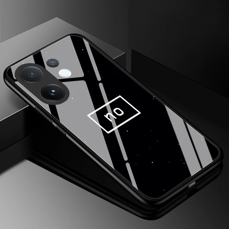 Luxury Tempered Glass Phone Case with Hard PC Bumper