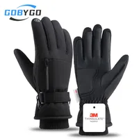 GOBYGO 1Pair Winter Ski Gloves Thickened Cold Non-slip Waterproof Touch Screen Gloves Extended Wrist Riding Ski Gloves Men Women 1