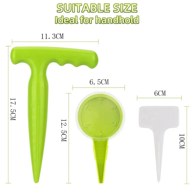 Fluoreszkáló Zöld Vetőgép 5 Sebességes Állítható Kertészszerszámkészlet Kertészeti Lyuk Lyukasztása - Image 3