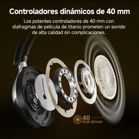 QCY H3 Pro — Auriculares Over-Ear ANC 50dB, LDAC Hi-Res, Audio Espacial 360°, 55h 4