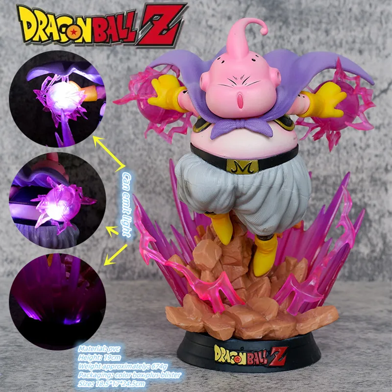 

Anime Dragon Ball Luminous Majin Buu Figure Explosive Wave Resonance Cloak Model Car Case Ornament Children's Gift