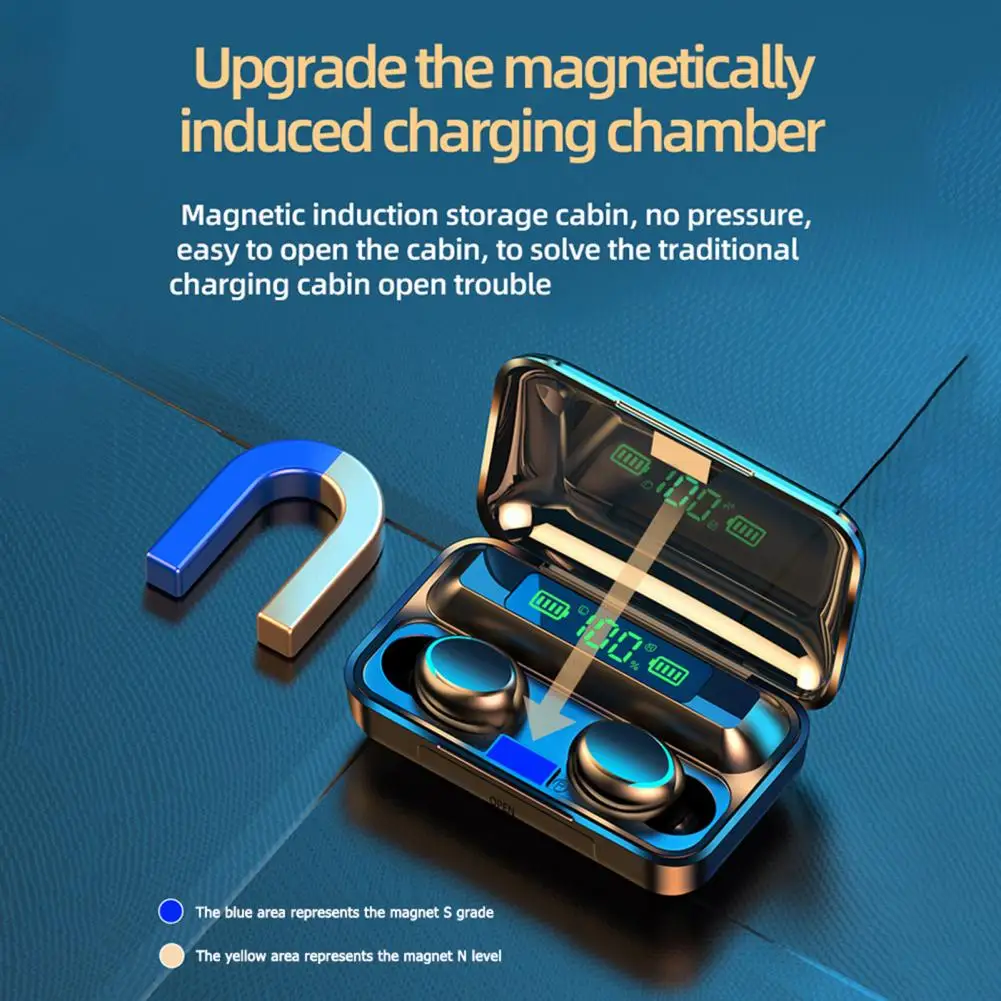 

F9-36 Wireless Earbud High Fidelity Noise Cancelling LED Digital Display Bluetooth-compatible5.0 Stereo Sports Earphone for Fitn