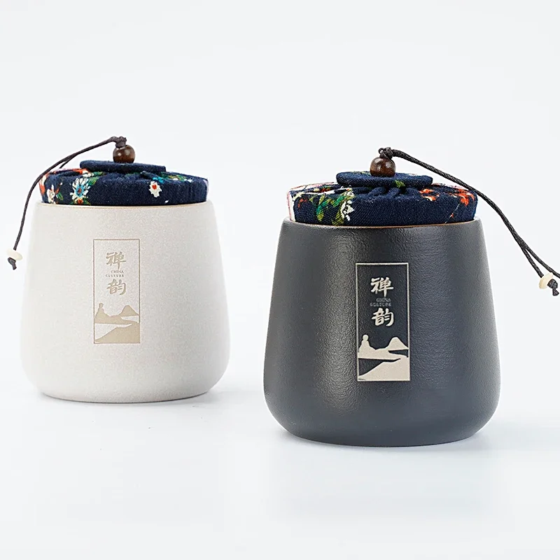 Tea Caddy Chinese Blue and White Porcelain Ceramics Tieguanyin Sealed Containers Travel Tea Bag Storage Box Coffee Canister tea tin box tea canister