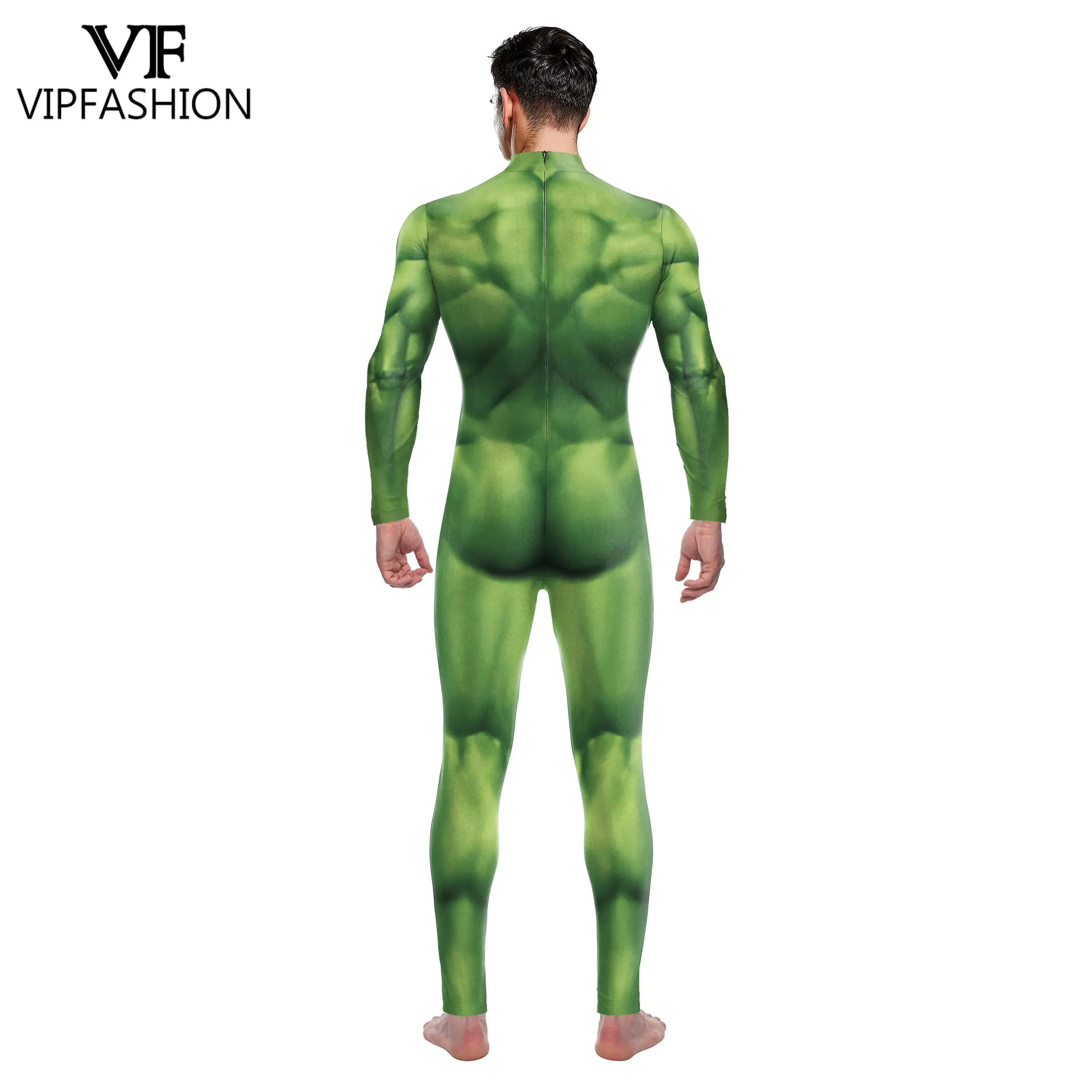 VIP FASHION Purple Muscle Zentai Bodysuit Man Woman Fancy Carnival Purim Cosplay Costume Sexy Party Jumpsuit Festival Catsuit cosplay costume adult unitard