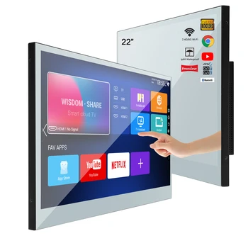 Souria TV LED con specchio touchscreen intelligente da 22 pollici per bagno Impermeabile Android WiFi Bluetooth ATSC DVB Pubblicità Hotel SPA 1