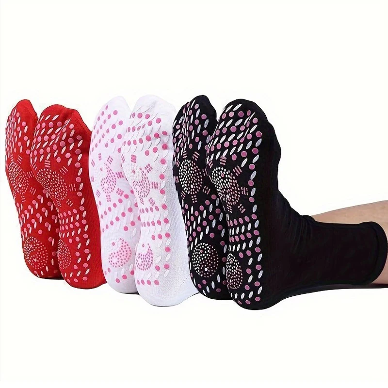 1Pairs Fashionable Non-slip Cozy Winter Warm Foot Massage Socks, Support For Cycling Hiking Running