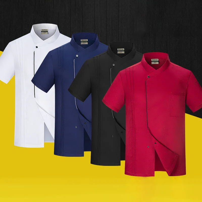 

Men Red Chef Coat long Sleeve Apron Chef Jacket for Summer Head Chef Uniform Restaurant Hotel White Kitchen Cooking Clothes